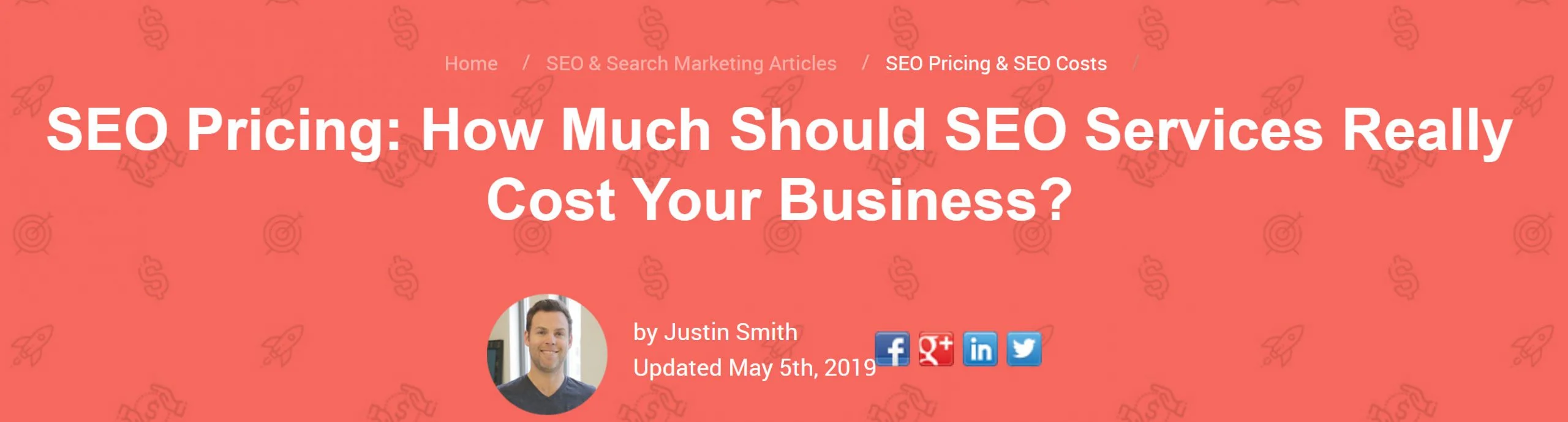 SEO Pricing article H1 example showing a clear page headline
