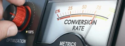Conversion rate gauge and optimization dial for conversion rate optimization services