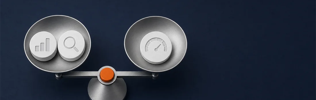 SEO tool guidance illustration weighing Search Console against third-party SEO data sources